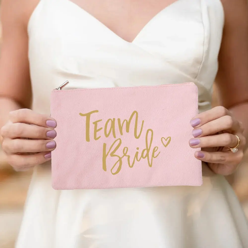 Bride & Team Bride Makeup Bag – Lightweight Hen Party Cosmetic Pouch - Image 12