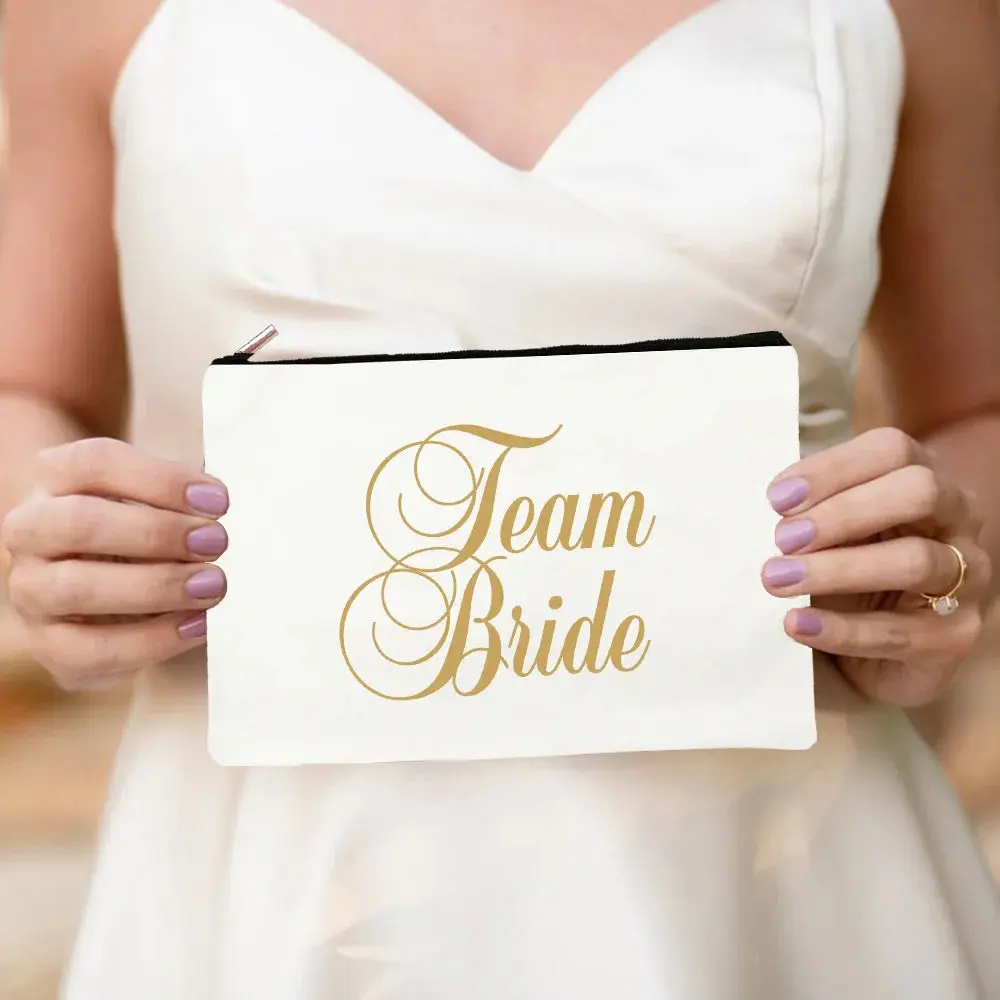 Bride & Team Bride Makeup Bag – Lightweight Hen Party Cosmetic Pouch - Image 13