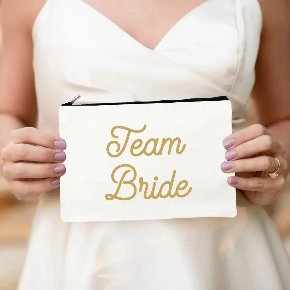 Bride & Team Bride Makeup Bag – Lightweight Hen Party Cosmetic Pouch - Image 14