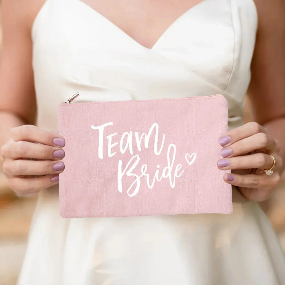 Bride & Team Bride Makeup Bag – Lightweight Hen Party Cosmetic Pouch - Image 17