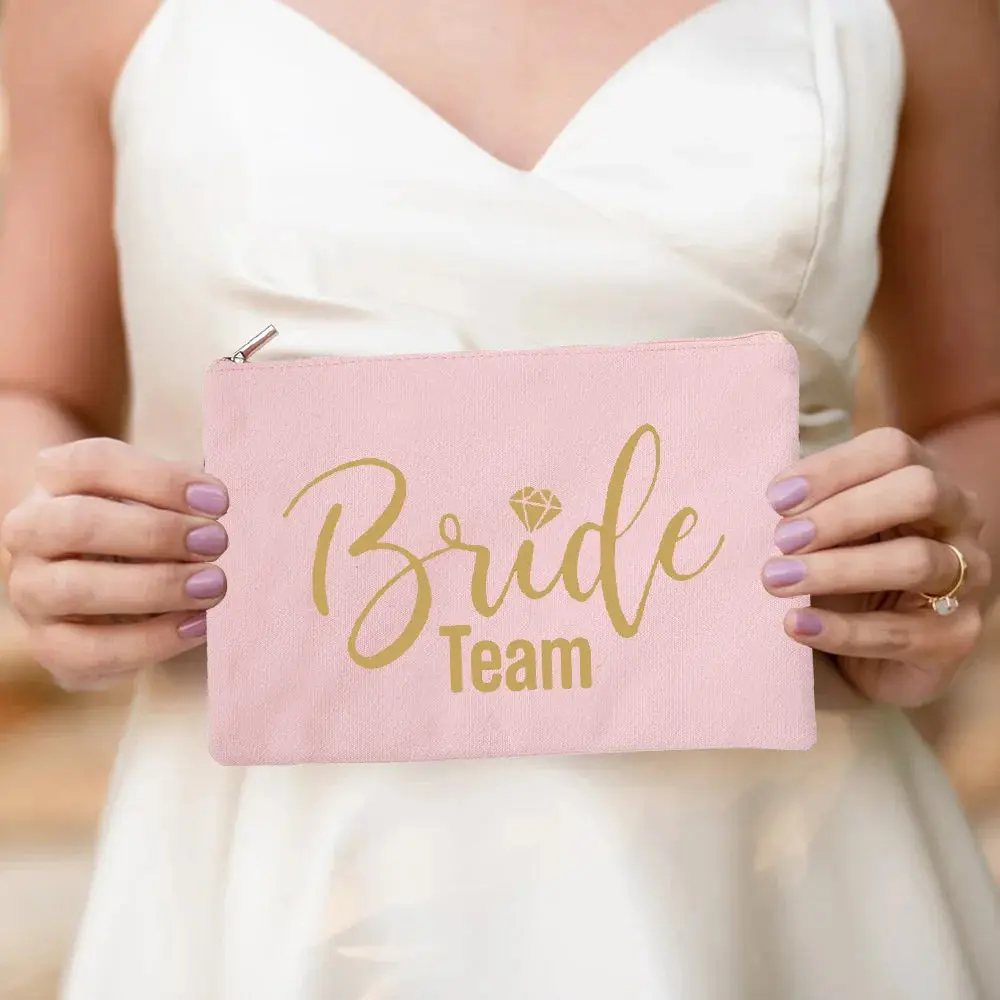 Bride & Team Bride Makeup Bag – Lightweight Hen Party Cosmetic Pouch - Image 24