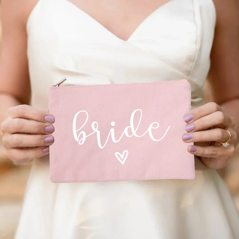 Bride & Team Bride Makeup Bag – Lightweight Hen Party Cosmetic Pouch - Image 3