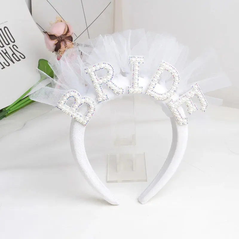 Bride to Be Veil Headband with Pearl Detail (2 Styles) - Image 4