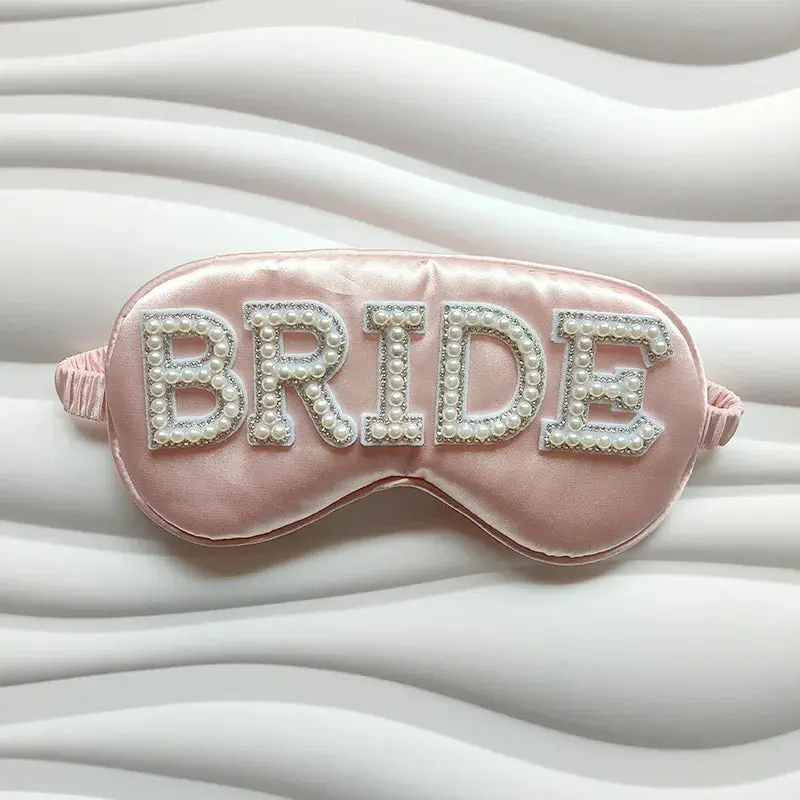 Pearl Satin Bridal Sleep Mask – Pink or White Bride & Mrs - Image 5