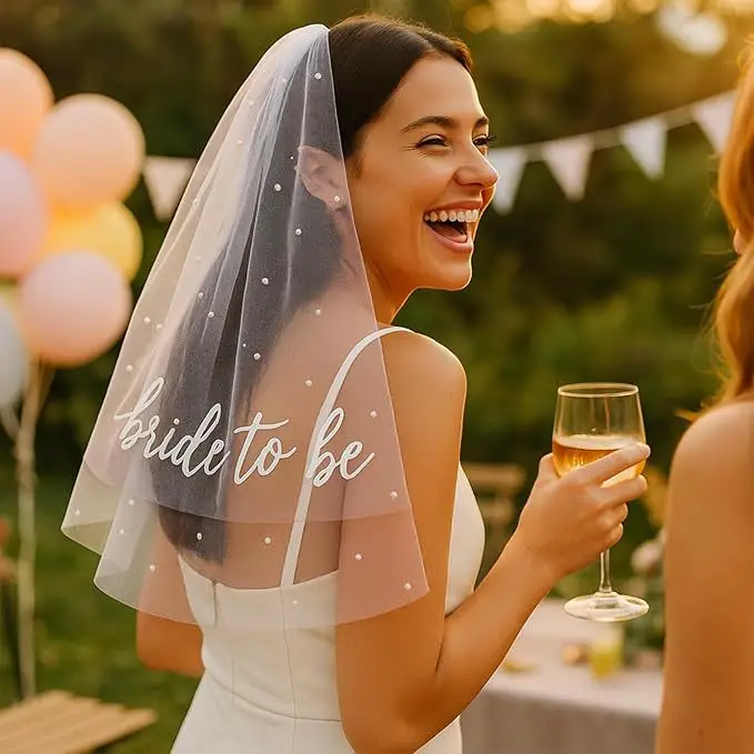 Bride to Be Pearl Veil - Image 3
