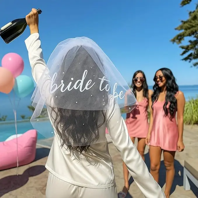 Bride to Be Pearl Veil - Image 5