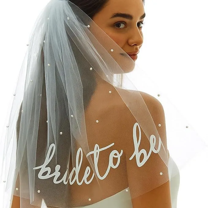 Bride to Be Pearl Veil - Image 6