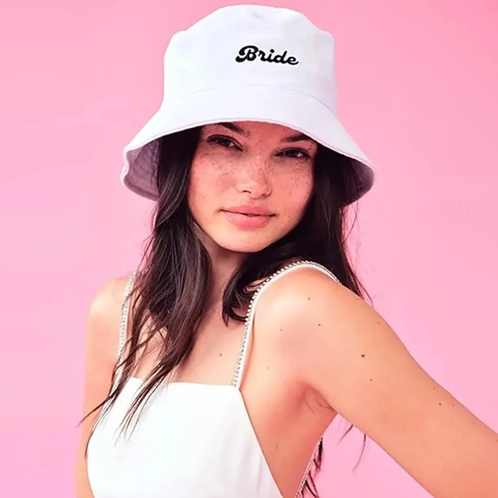 Bride White Bucket Hat – Soak Up the Sun - Image 3