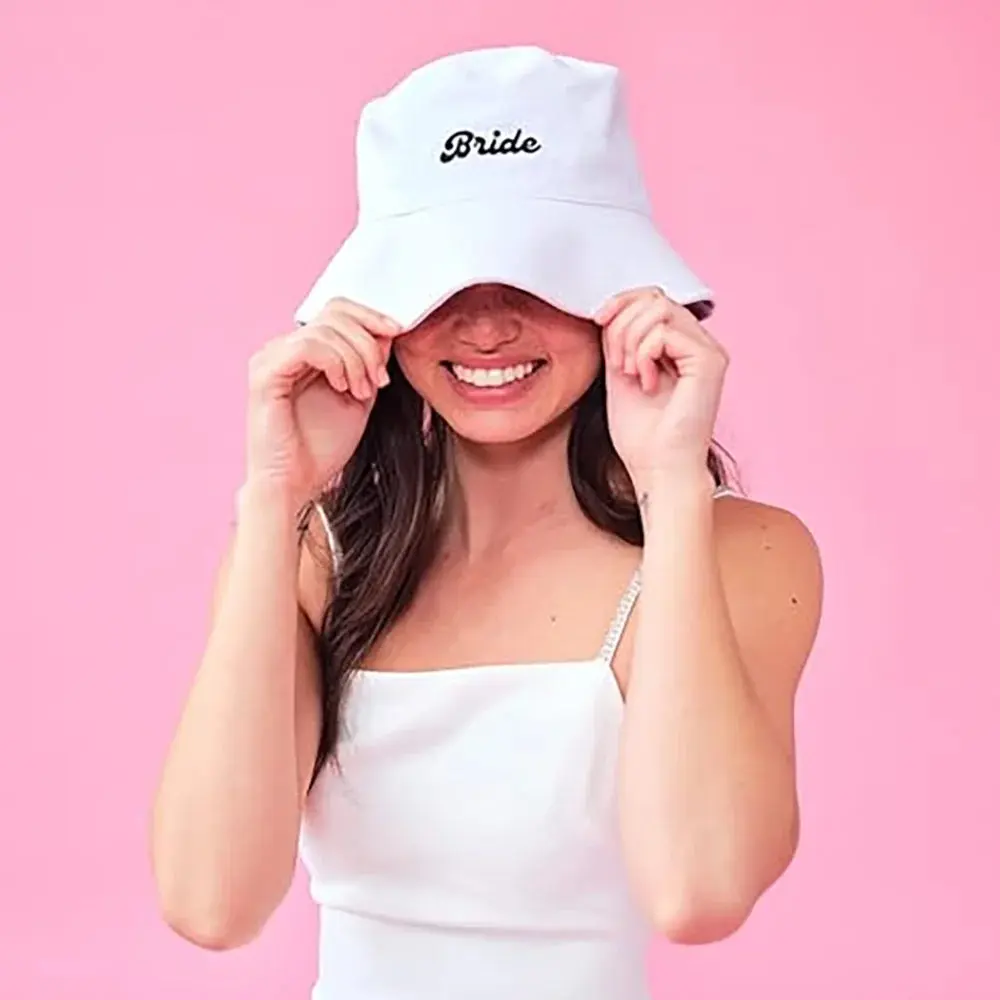 Bride White Bucket Hat – Soak Up the Sun - Image 4