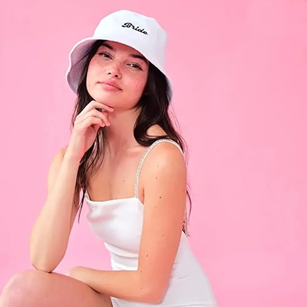 Bride White Bucket Hat – Soak Up the Sun - Image 5