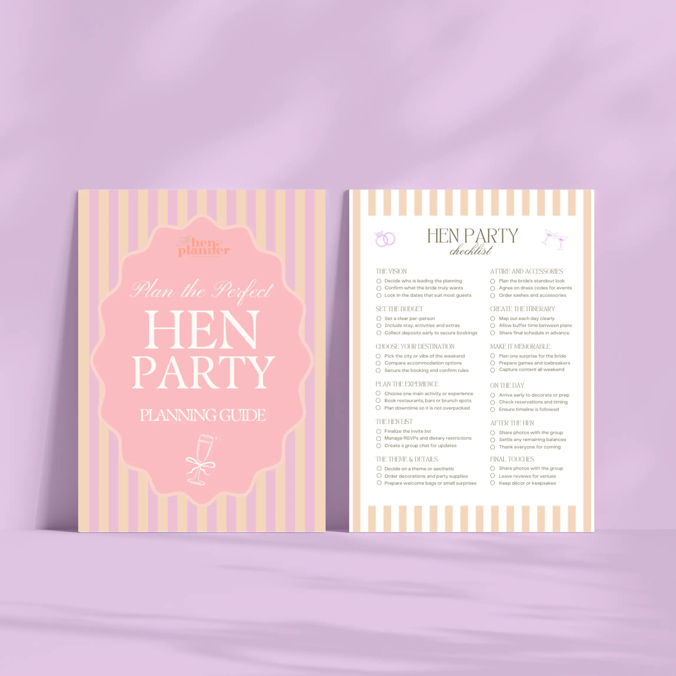 Hen Weekend Planning Guide Planner, Checklist, Budget, Itinerary & Guest List - Image 4