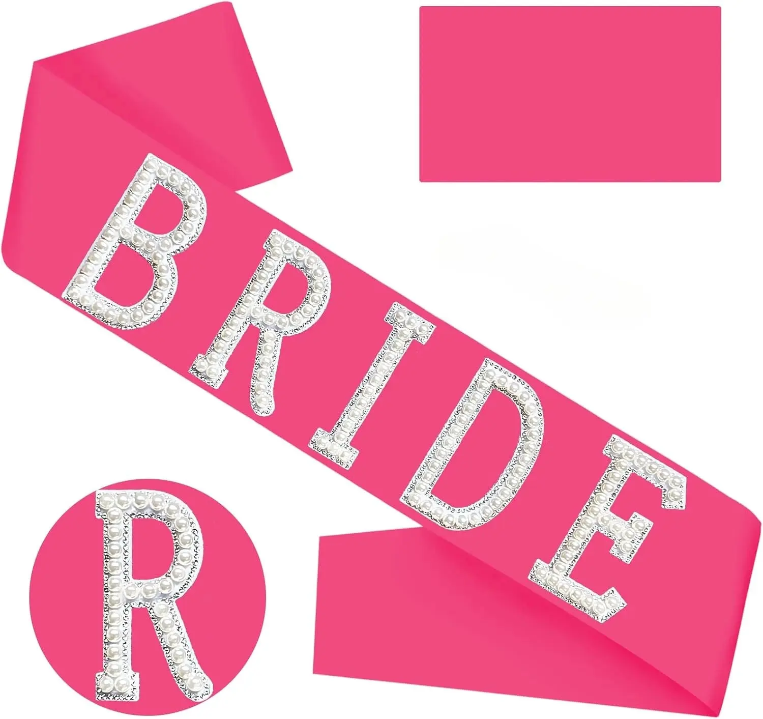 Hot Pink Pearl Bride Hen Party Sash - Image 2