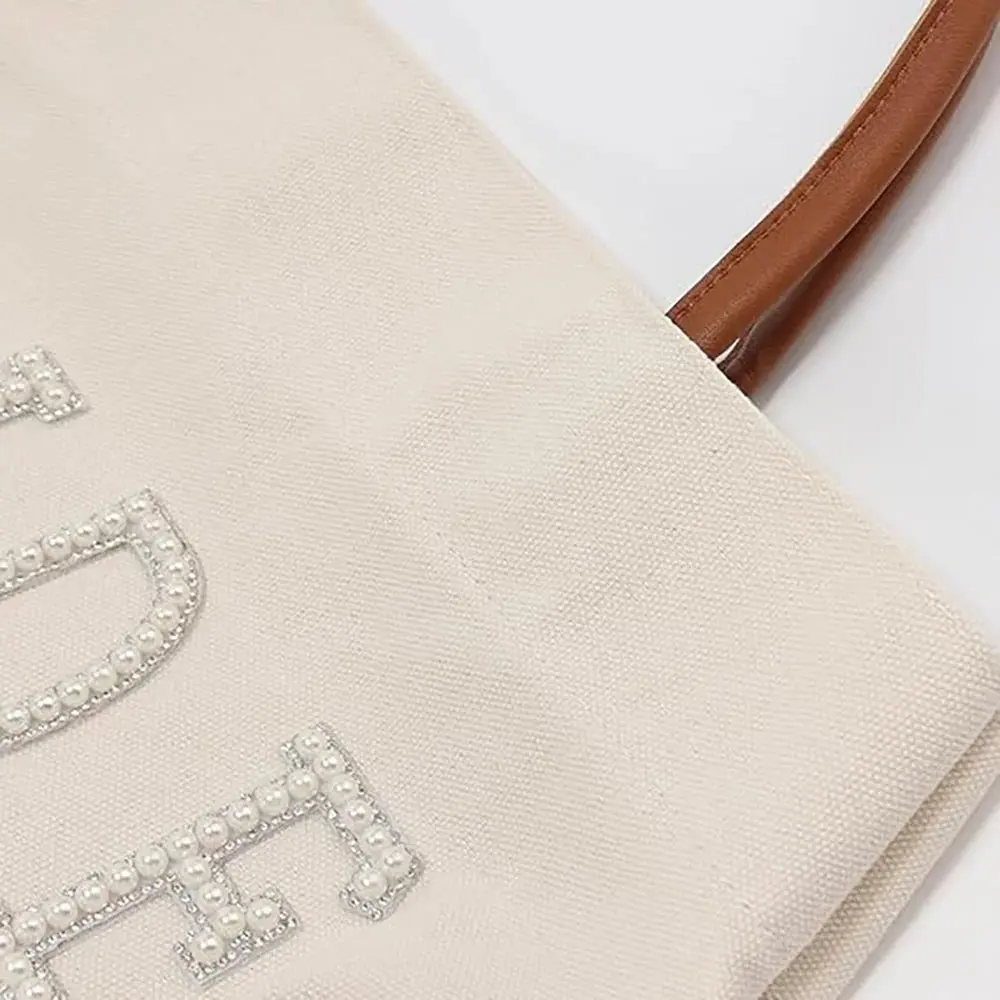 Pearl “Bride” Canvas Tote Bag - Image 5