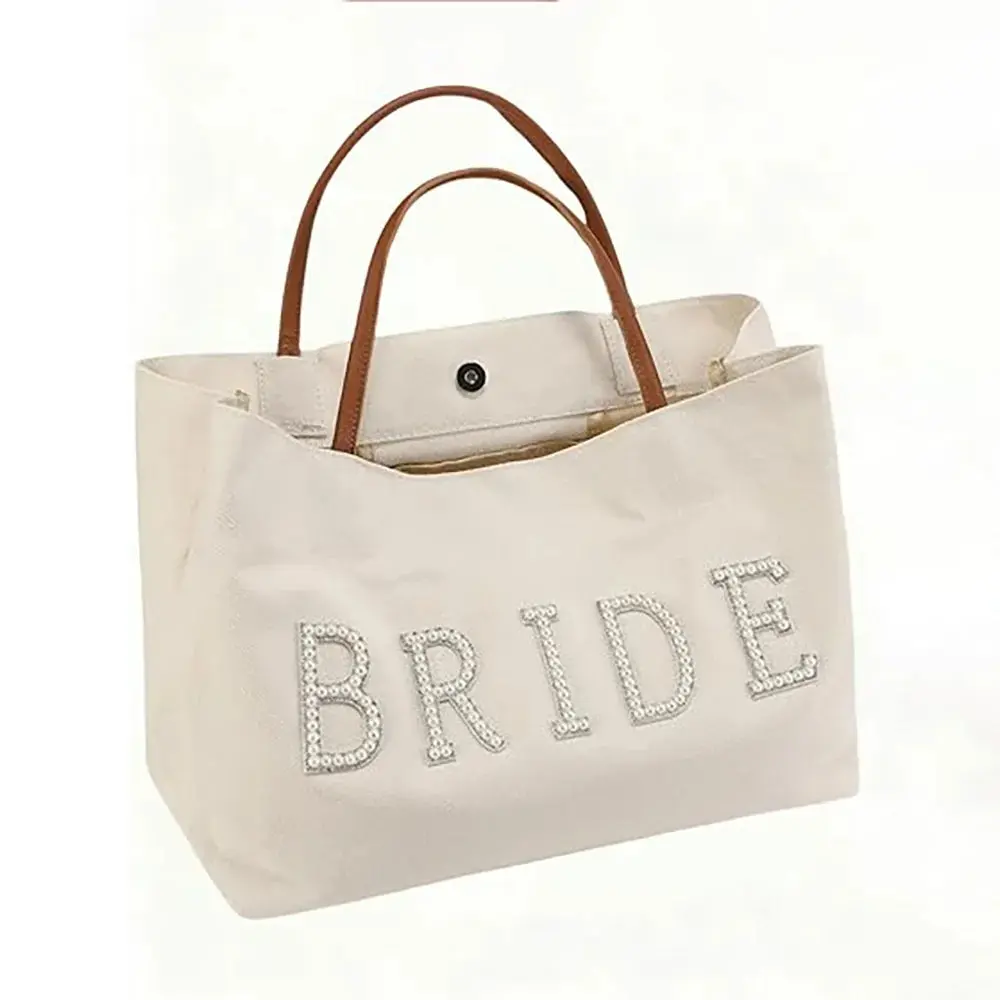 Pearl “Bride” Canvas Tote Bag - Image 6