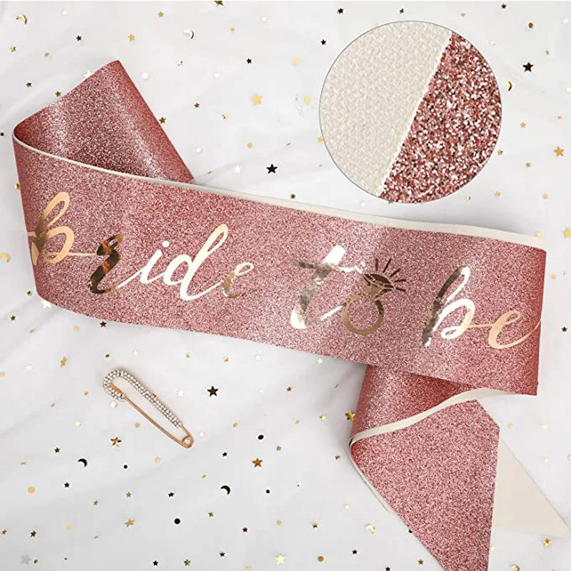 Rose Gold Glitter Bride To Be Sash - Image 2