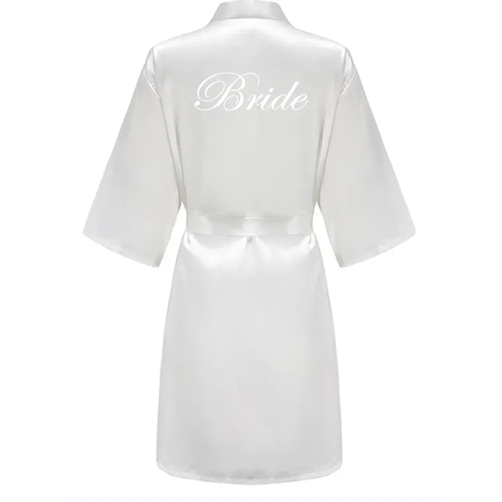 Satin Bridal Robe for Bride & Bridal Party | Bride, Bridesmaid, Team Bride & Bride Squad - Image 12