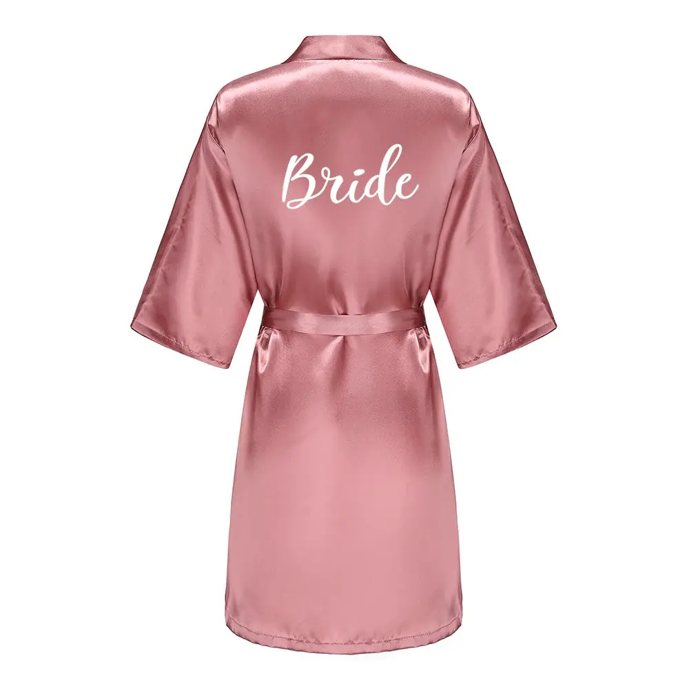 Satin Bridal Robe for Bride & Bridal Party | Bride, Bridesmaid, Team Bride & Bride Squad - Image 14