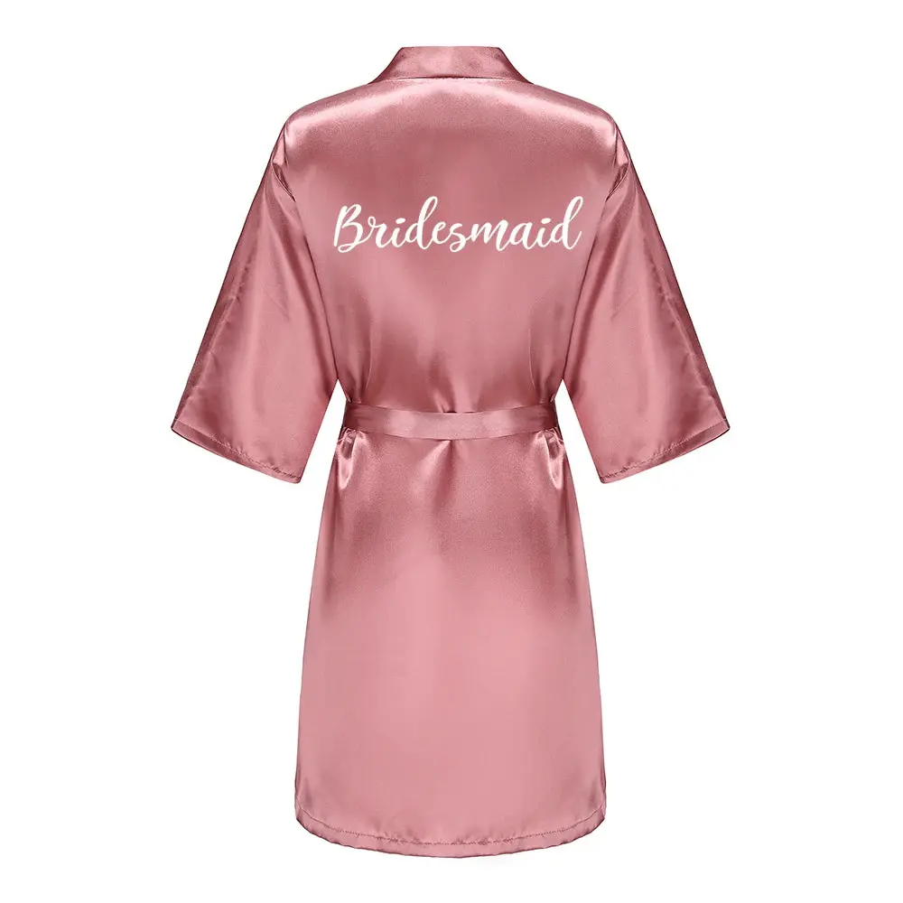 Satin Bridal Robe for Bride & Bridal Party | Bride, Bridesmaid, Team Bride & Bride Squad - Image 4