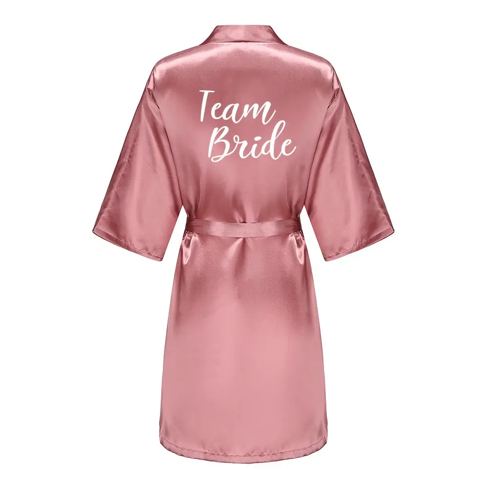 Satin Bridal Robe for Bride & Bridal Party | Bride, Bridesmaid, Team Bride & Bride Squad - Image 5
