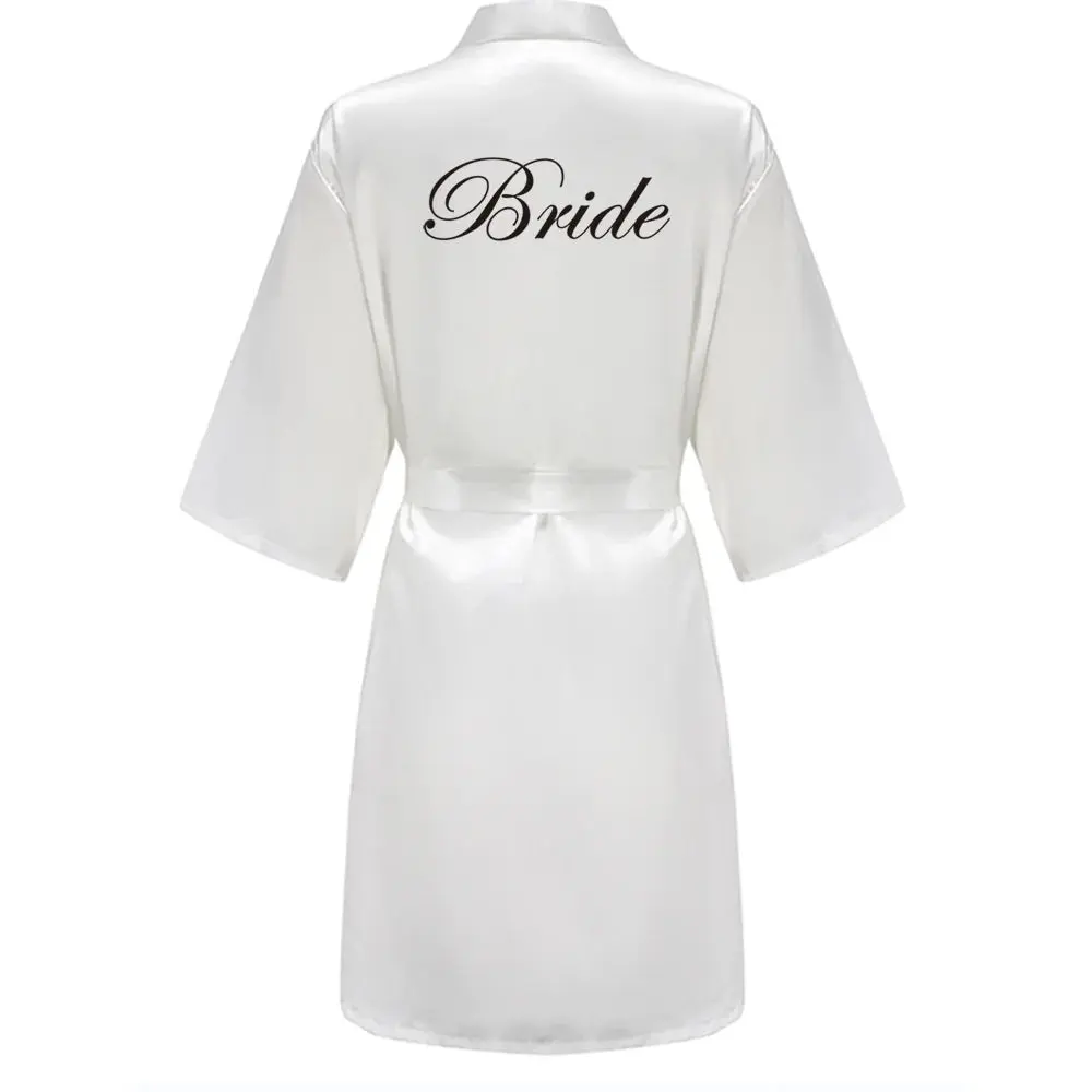 Satin Bridal Robe for Bride & Bridal Party | Bride, Bridesmaid, Team Bride & Bride Squad - Image 6