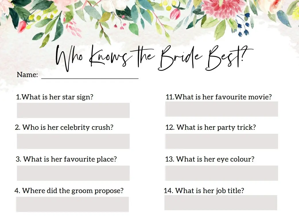 Set of 4 Hen Party Games (Download) - Image 3
