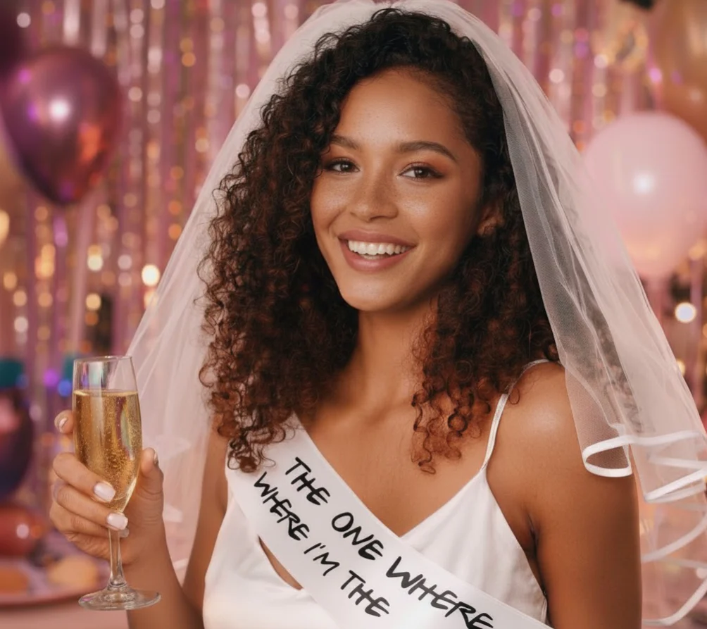 “The One Where I’m The Bride” Veil & Sash Set - Image 3