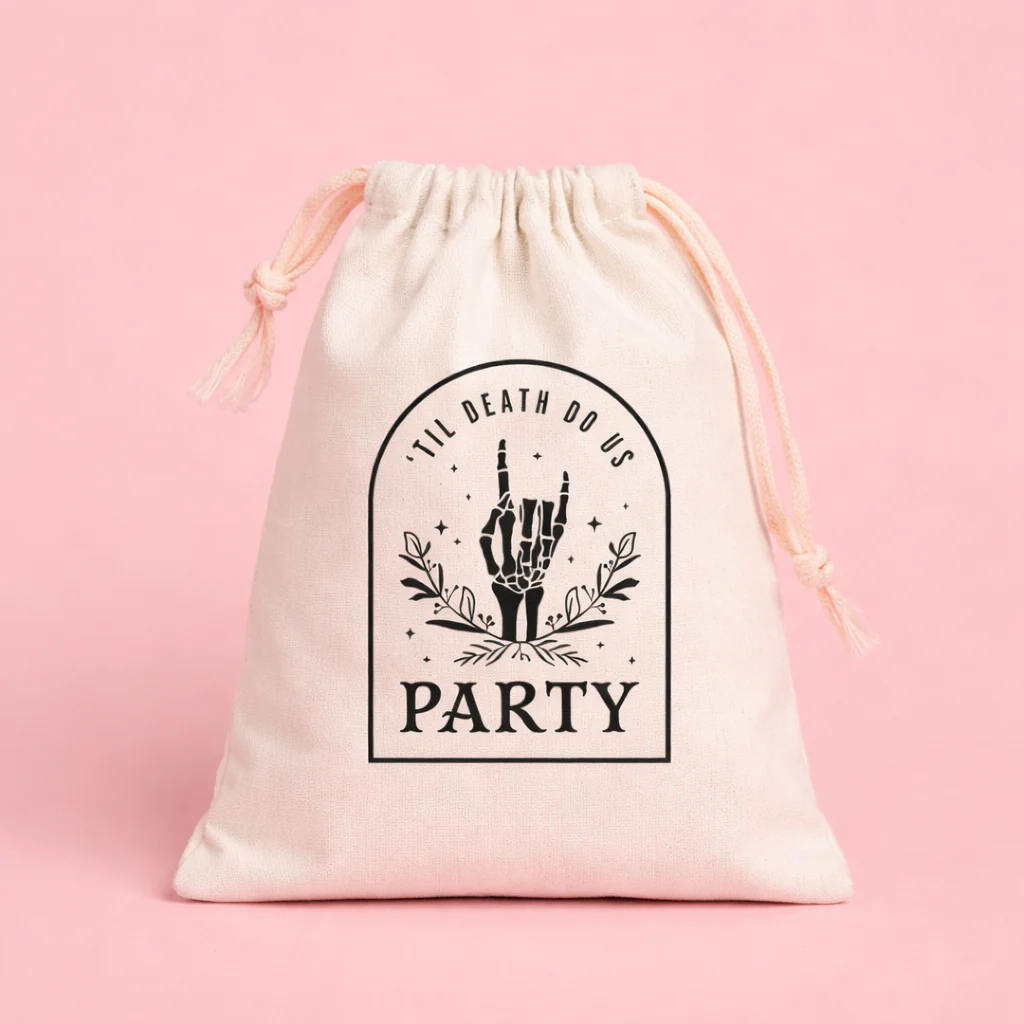 Set of 5 “Til Death Do Us Party” Gothic Hangover Bags