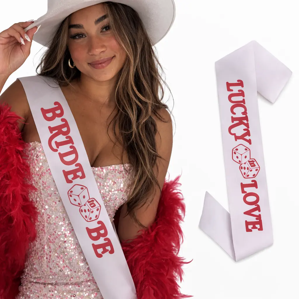 Vegas Hen Party Bride Sash – “Bride To Be” or “Lucky in Love”