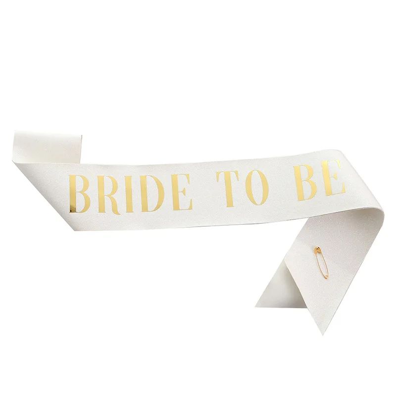 White Shimmer Bride To Be Sash - Image 2